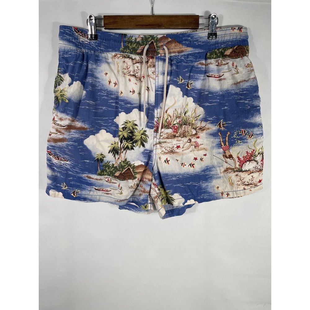 Polo Ralph Lauren Men's XXL Multicolor Beach Pattern Bathing Suit Swimming Short